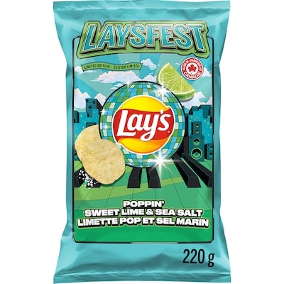 Lay's Poppin' Sweet Lime & Sea Salt Flavoured Potato Chips 220 g, $2.04/100g