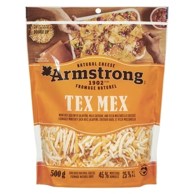 Armstrong Fromage Tex Mex râpé 500 g, 2,30 $/100g