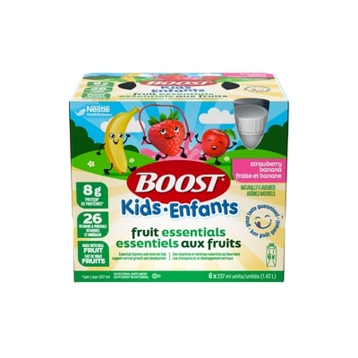 Nestle Health Science BOOST enfants essentiels fraise et banane paquet de 6 6x237.0 ml, 6,32 $/100ml