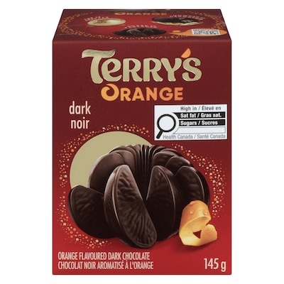 Terry’s Chocolat noir aromatisé à l'orange noir 145 g, 5,51 $/100g