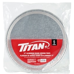 Titan Plateaux de service ronds en aluminium de 12" 5/Pqt 1 ea, 4,79 $/1ch