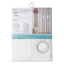 Zenna Home Insta Curtain Fabric Shower Curtain, White 1 ea, $30.00/1ea