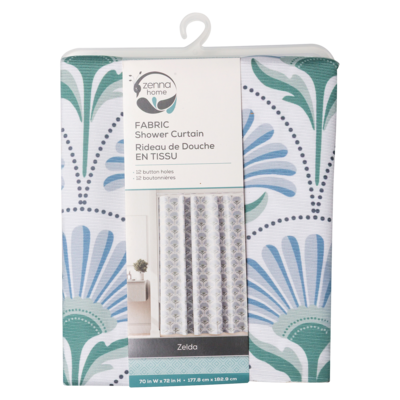 Zenna Home Fabric Shower Curtain, Zelda 1 ea, $15.00/1ea