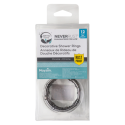 Zenna Home Decorative Shower Rings, Chrome, 12 Pack 1 ea, $10.00/1ea
