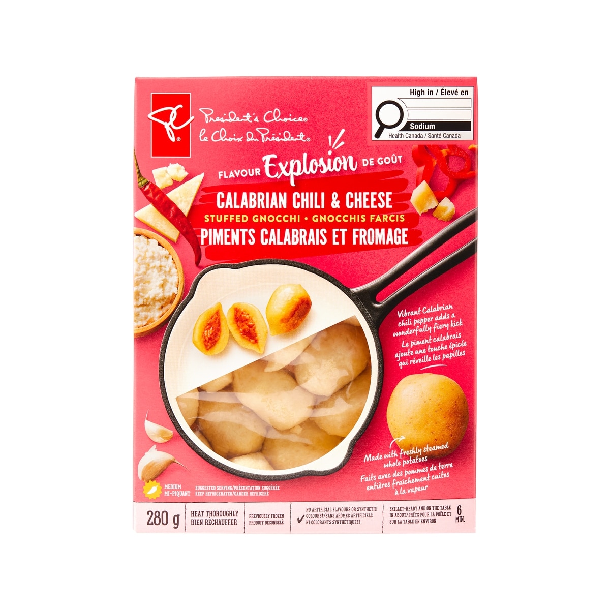 President's Choice Flavour Explosion Calabrian Chili & Cheese Stuffed Gnocchi 280 g, $1.79/100g