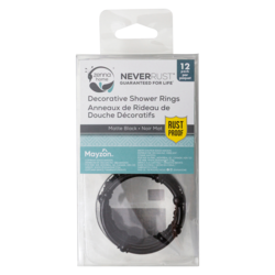 Zenna Home Decorative Shower Rings, Matte Black, 12 Pack 1 ea, $10.00/1ea