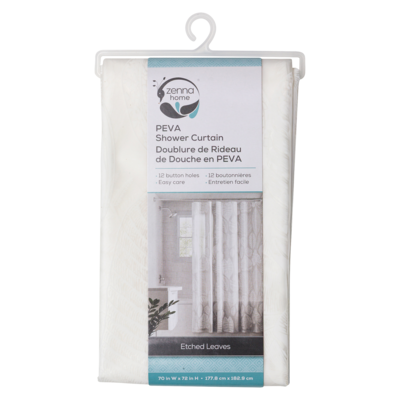 Zenna Home PEVA Shower Curtain 1 ea, $7.50/1ea