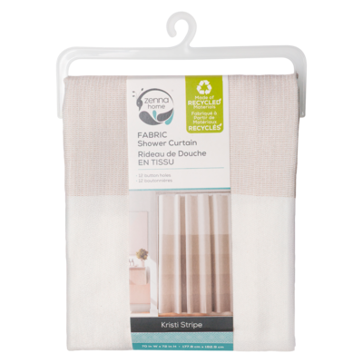 Zenna Home Fabric Shower Curtain, Kristi Stripe 1 ea, $15.00/1ea