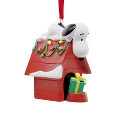 Hallmark Ornament, TPR Figural Snoopy on Doghouse with Lights 1 ea, $13.00/1ea