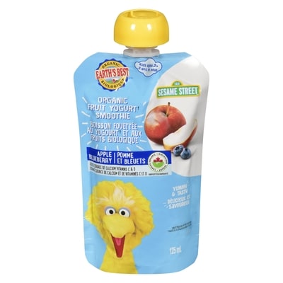 Earth's Best Organic Fruit Yogurt Smoothie Apple Blueberry Kids Ages 2+ 125 ml, $1.99/100ml