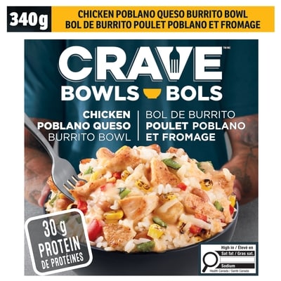 Crave Chicken Poblano Queso Burrito Bowl 340 g, $1.61/100g