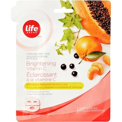 Life Masque d’hydrogel en feuille éclaircissant à la vitamine C 1 ea, 4,00 $/1ch
