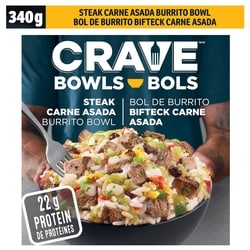 Crave Bol burrito steak carne asada 340 g, 1,61 $/100g