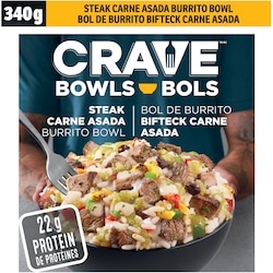 Crave Bol burrito steak carne asada, boîte 340 g, 2,06 $/100g