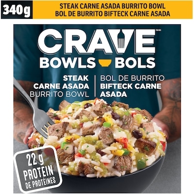 Crave Bol burrito steak carne asada, boîte 340 g, 2,06 $/100g