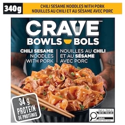 Crave Bol de nouilles au porc chili sésame 340 g, 1,61 $/100g