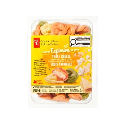 President's Choice Flavour Explosion Three Cheese Rainbow Tortelloni Filled Pasta 600 g, $1.50/100g