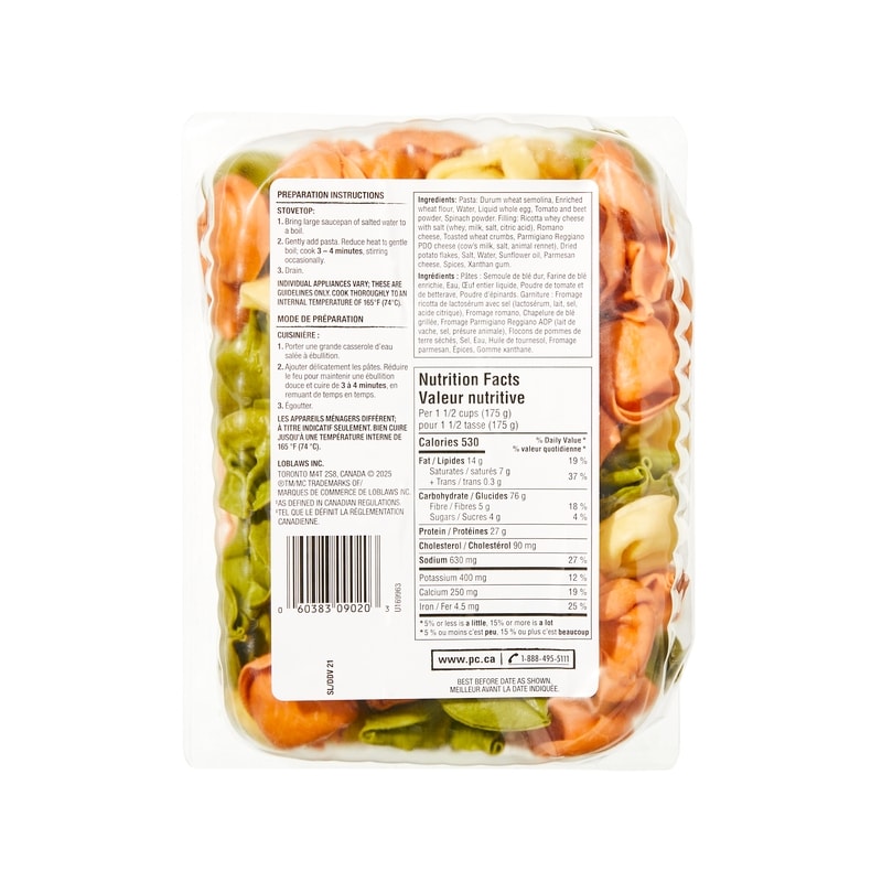 Flavour Explosion Three Cheese Rainbow Tortelloni Filled Pasta