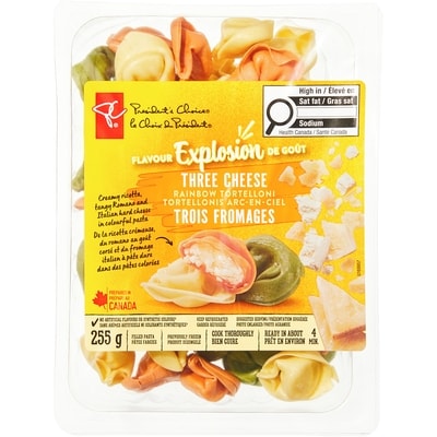 le Choix du Président Tortellonis arc-en-ciel trois fromages Explosion de goût 600 g, 0,83 $/100g