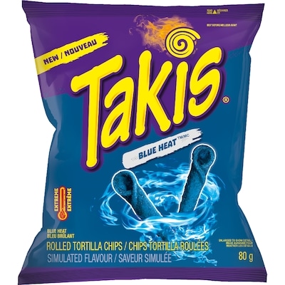 Takis Chips tortilla roulées bleu brûlant extrême 80 g, 3,49 $/100g