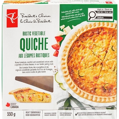 President's Choice Rustic Vegetable Quiche 550 g, $1.82/100g