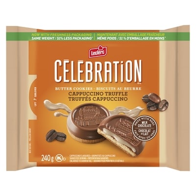 Leclerc Celebration Butter Cookies Cappuccino Truffle 240 g, $2.08/100g