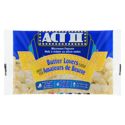 Act II Microwave Popcorn Butter Lovers 78 g, $2.17/100g
