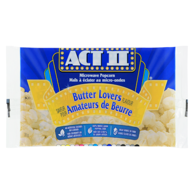 Act II Microwave Popcorn Butter Lovers 78 g, $1.65/100g