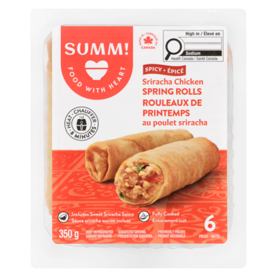 Sum-m Rouleaux de printemps, poulet Sriracha épicé 350 g, 1,28 $/100g