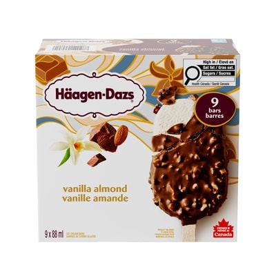 Haagen Dazs Vanilla Almond Ice Cream Bars 9x88.0 ml, $2.15/100ml