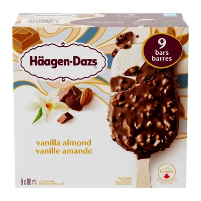 Haagen Dazs Vanilla Almond Ice Cream Bars 9x88.0 ml, $2.15/100ml