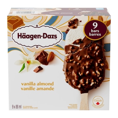 Häagen-Dazs Barres de crème glacée vanille amande 9x88.0 ml, 2,15 $/100ml