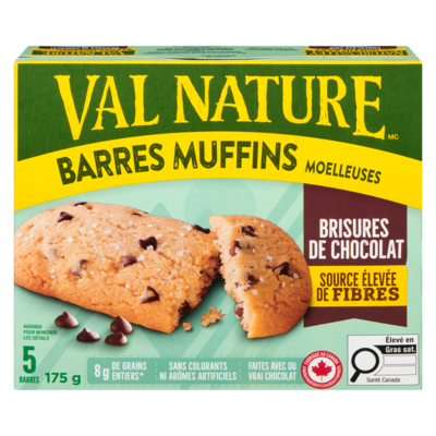 Nature Valley Barres muffins moelleuses brisures de chocolat 175 g, 3,14 $/100g