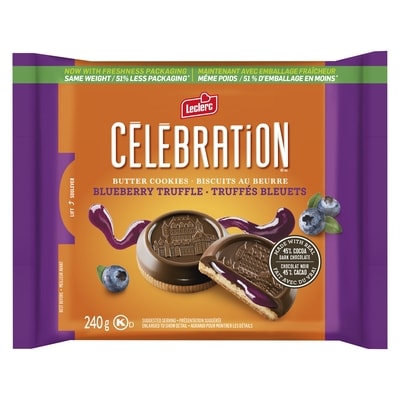 Leclerc Biscuits au beurre truffés bleuets 240 g, 3,25 $/100g