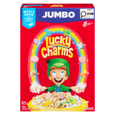 General Mills Lucky Charms Cereal Jumbo Size 825 g, $1.94/100g