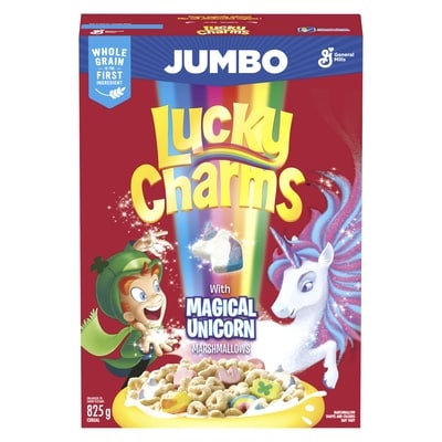 General Mills Lucky Charms Cereal Jumbo Size 825 g, $1.21/100g