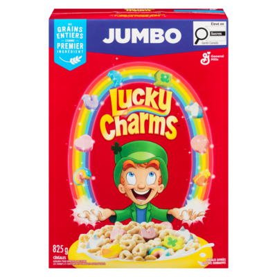 General Mills Lucky Charms Céréales givrées avec des guimauves jumbo 825 g, 1,94 $/100g