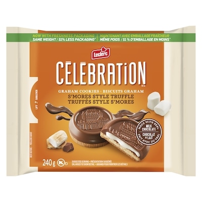 Leclerc Celebration Graham Cookies S'mores Style Truffle 240 g, $2.08/100g