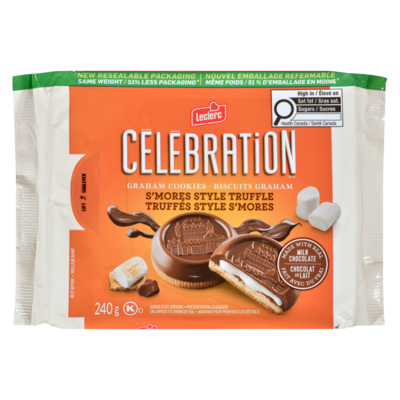 Leclerc Celebration Graham Cookies S'mores Style Truffle 240 g, $2.41/100g
