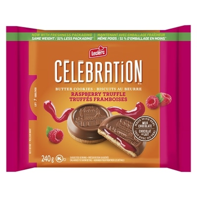 Leclerc Celebration Butter Cookies Raspberry Truffle 240 g, $2.08/100g