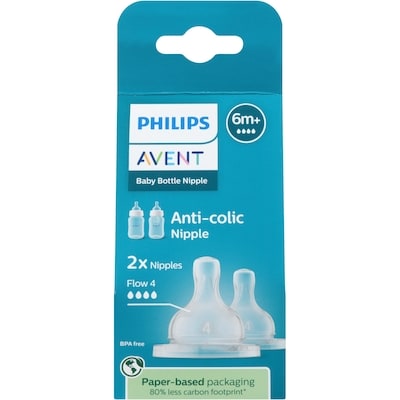 Philips Baby Bottle Nipple Anti-Colic Flow 4 6m+ 2 ea, $4.50/1ea