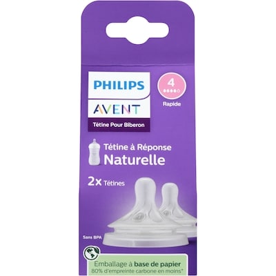 Phillips Tétine pour biberon tétine à réponse naturelle 4 rapide 2 ea, 5,00 $/1ch