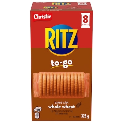 Christie RITZ To-Go Baked with Whole Wheat Crackers, Portable Format, Convenient On-The-Go Snack, Lunchbox & Travel Snack 328 g, $1.67/100g