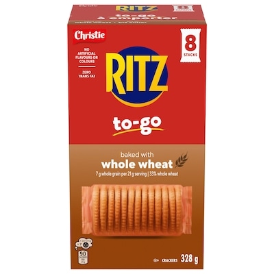 Christie RITZ To-Go Baked with Whole Wheat Crackers, Portable Format, Convenient On-The-Go Snack, Lunchbox & Travel Snack 328 g, $1.83/100g