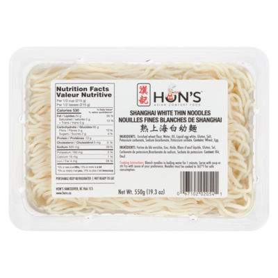 Hon's Shanghai White Thin Noodles 550 g, $0.73/100g
