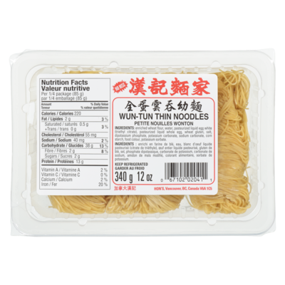 Petite nouilles wonton 340 g, 1,47 $/100g