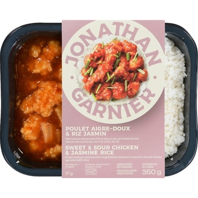 Jonathan Garnier Poulet aigre-doux & riz jasmin 350 g, 2,29 $/100g