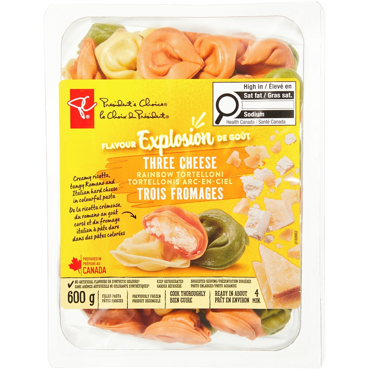 le Choix du Président Tortellonis arc-en-ciel trois fromages Explosion de goût 255 g, 1,96 $/100g