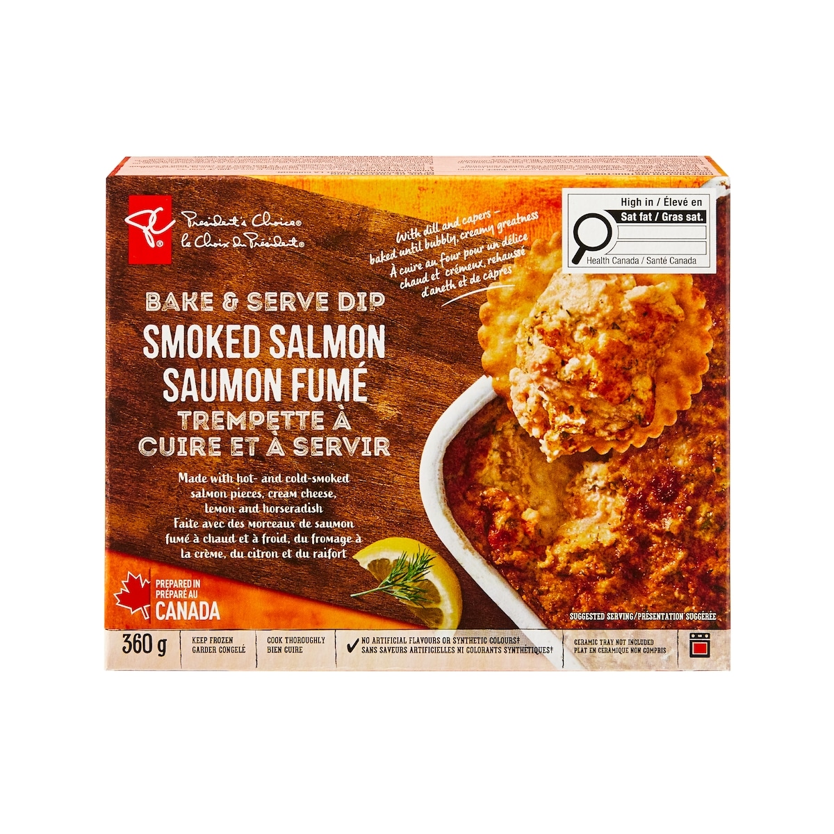President's Choice Smoked Salmon Bake and Serve Dip 360 g, $2.91/100g