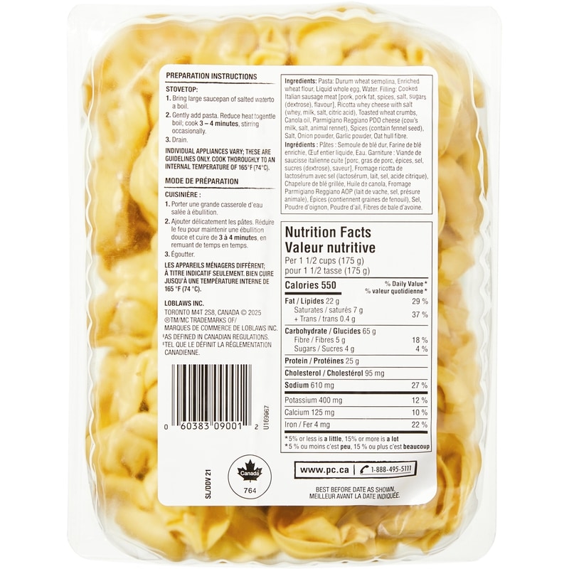 Flavour Explosion Italian Sausage Tortelloni Filled Pasta